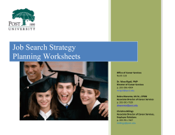 Job Search Strategy Planning Worksheets – GET ORGANIZED!
