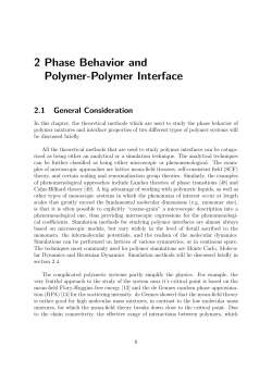 2 Phase Behavior and Polymer-Polymer Interface 2.1 General