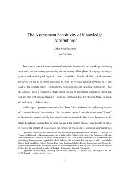 The Assessment Sensitivity of Knowledge