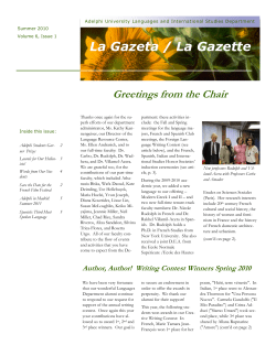 La Gazeta / La Gazette - Languages, Literatures and Cultures