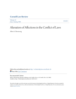 Alienation of Affections in the Conflict of Laws