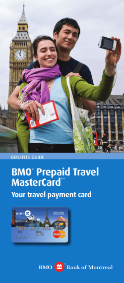 BMO&reg; Prepaid Travel MasterCard
