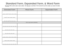 Standard Form Word Form Expanded Form
