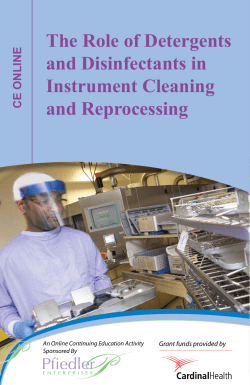 The Role of Detergents and Disinfectants in Instrument Cleaning