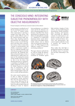 tHE ConSCIoUS MInD: IntEgratIng SUbjECtIvE pHEnoMEnology