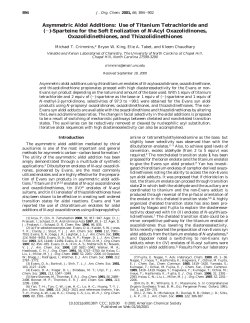 Asymmetric Aldol Additions: Use of Titanium - UNC