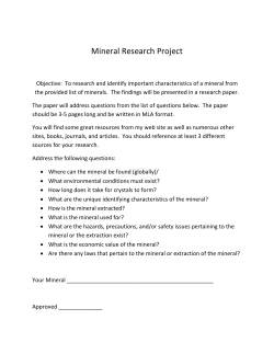 Mineral Research Project