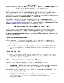 MLA FORMAT How to Cite Articles and Essays Reprinted in the