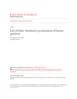 East of Eden: Steinbeck`s proclamation of human greatness