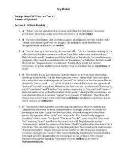 College Board SAT Practice Test #1 Answers