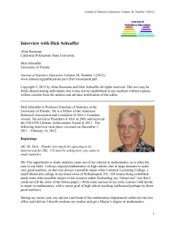 Interview with Dick Scheaffer - American Statistical Association