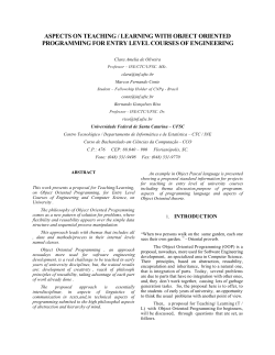 aspects on teaching / learning with object