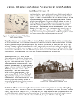 Cultural Influences on Colonial Architecture in South Carolina