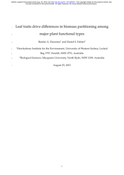 Leaf traits drive differences in biomass partitioning among