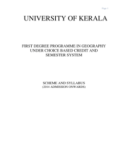 Geography - University of Kerala