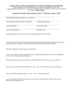 Summer Trip Application July 29 - August 5, 2017
