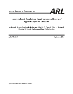 Laser-Induced Breakdown Spectroscopy: A Review of Applied
