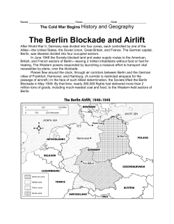 The Berlin Blockade and Airlift