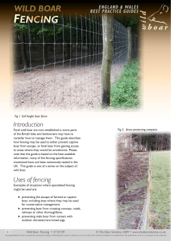 Introduction Uses of fencing - Wild Boar Best Practice Guides website