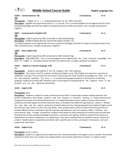 Middle School Course Guide