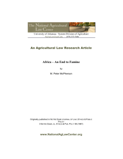 Africa &ndash; An End to Famine - The National Agricultural Law Center