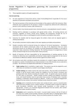 Senate Regulation 7: Regulations governing the assessment of