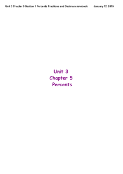 Unit 3 Chapter 5 Section 1 Percents Fractions and Decimals.notebook