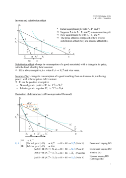 Income and substitution effect Substitution effect: change in