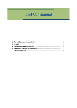 1. The database: short presentation - FrePOP