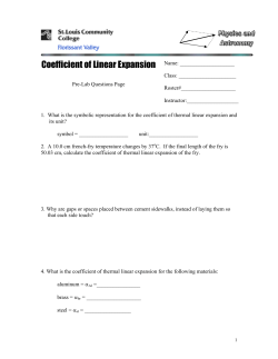 Coefficient of Linear Expansion