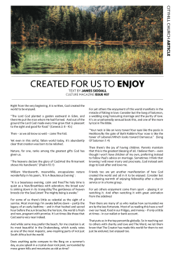 created for us to enjoy