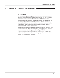 4. CHEMICAL SAFETY AND WHMIS