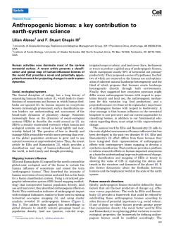 Anthropogenic biomes: a key contribution to earth