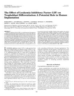 The Effect of Leukemia Inhibitory Factor (LIF) on Trophoblast