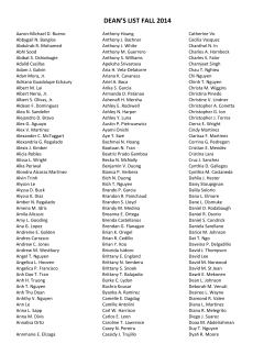 DEAN`S LIST FALL 2014
