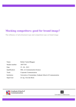 Mocking competitors: good for brand image? - UvA-DARE