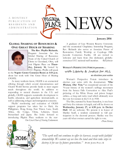 January 2016 - Pilgrim Place