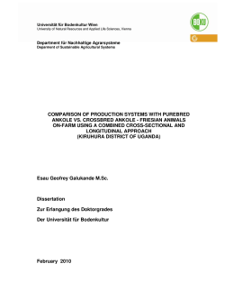 comparison of production systems with purebred ankole vs