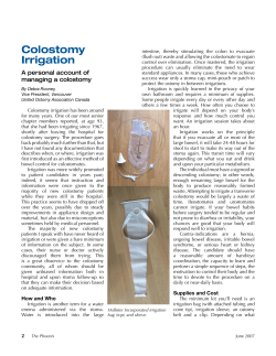 Colostomy Irrigation - United Ostomy Associations of America Inc