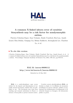 A common X-linked inborn error of carnitine - HAL