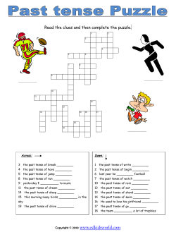 Past tense puzzle worksheet