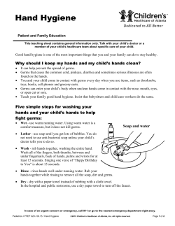 Hand Hygiene - Children`s Healthcare of Atlanta