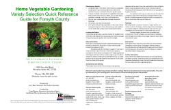 Suggested vegetable varieties for Forsyth County