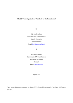 Theoretical expectations 1: What role does the Commission play in
