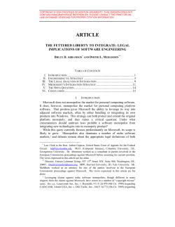 The Fettered Liberty to Integrate: Legal