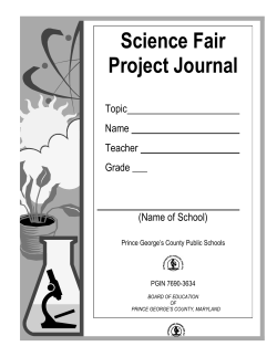Science Fair Project Journal