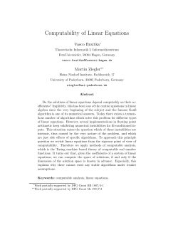 Computability of Linear Equations