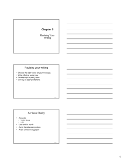 Chapter 5 Revising your writing Achieve Clarity