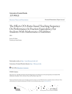 The Effects Of A Ratio-based Teaching Sequence On