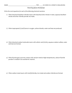 CE CHEM CH 5 WKSHT #1 BALANCING Word